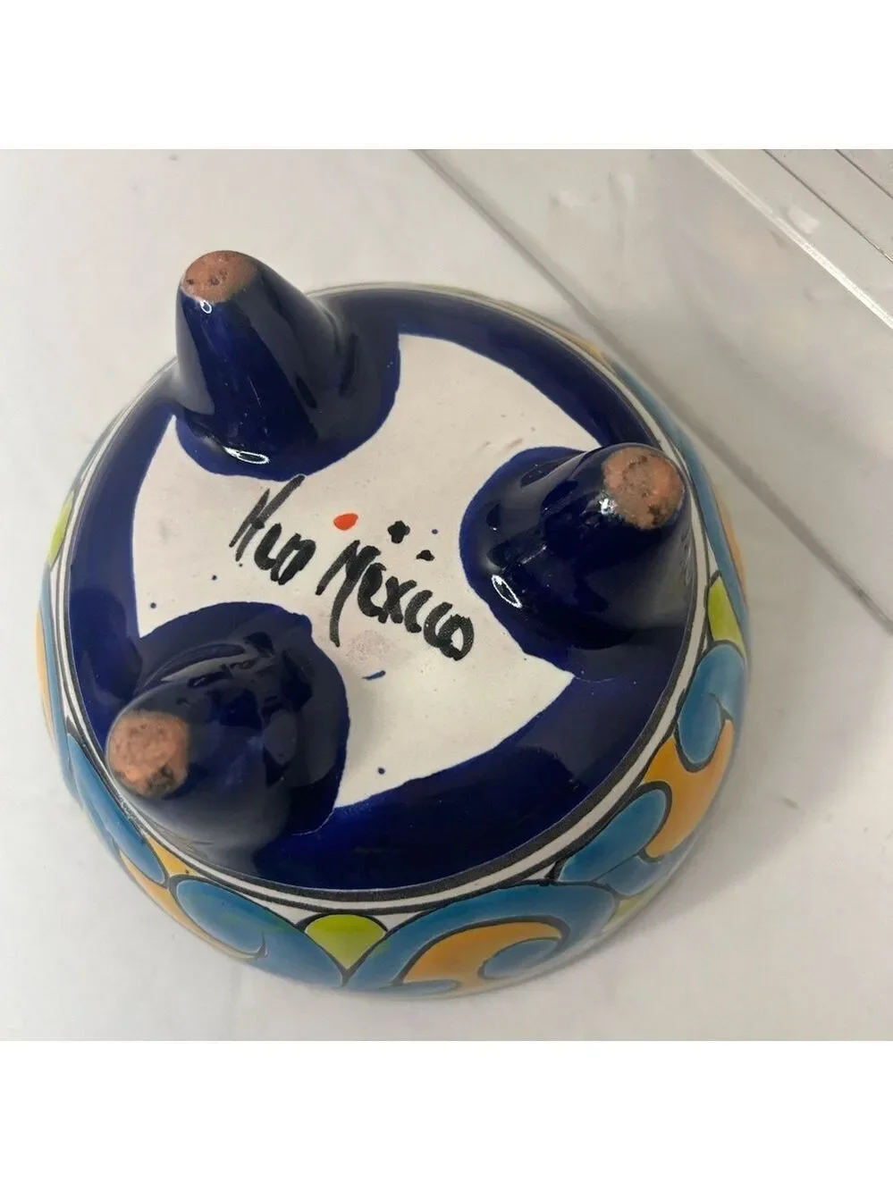 Talavera Mexican Pottery Set of Two Trinket Dishes Handpainted Signed Floral